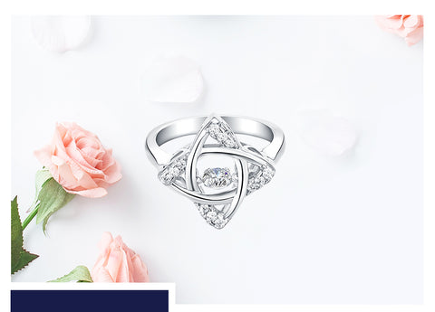 Sterling Silver Dancing CZ Star Ring