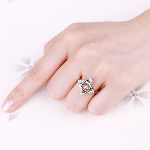 Sterling Silver Dancing CZ Star Ring