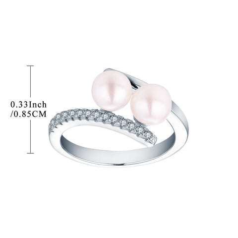 Sterling Silver 2 Freshwater Pearl Ring