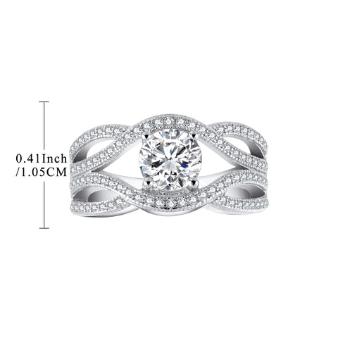 Sterling Silver Cubic Zirconia Engagement Ring