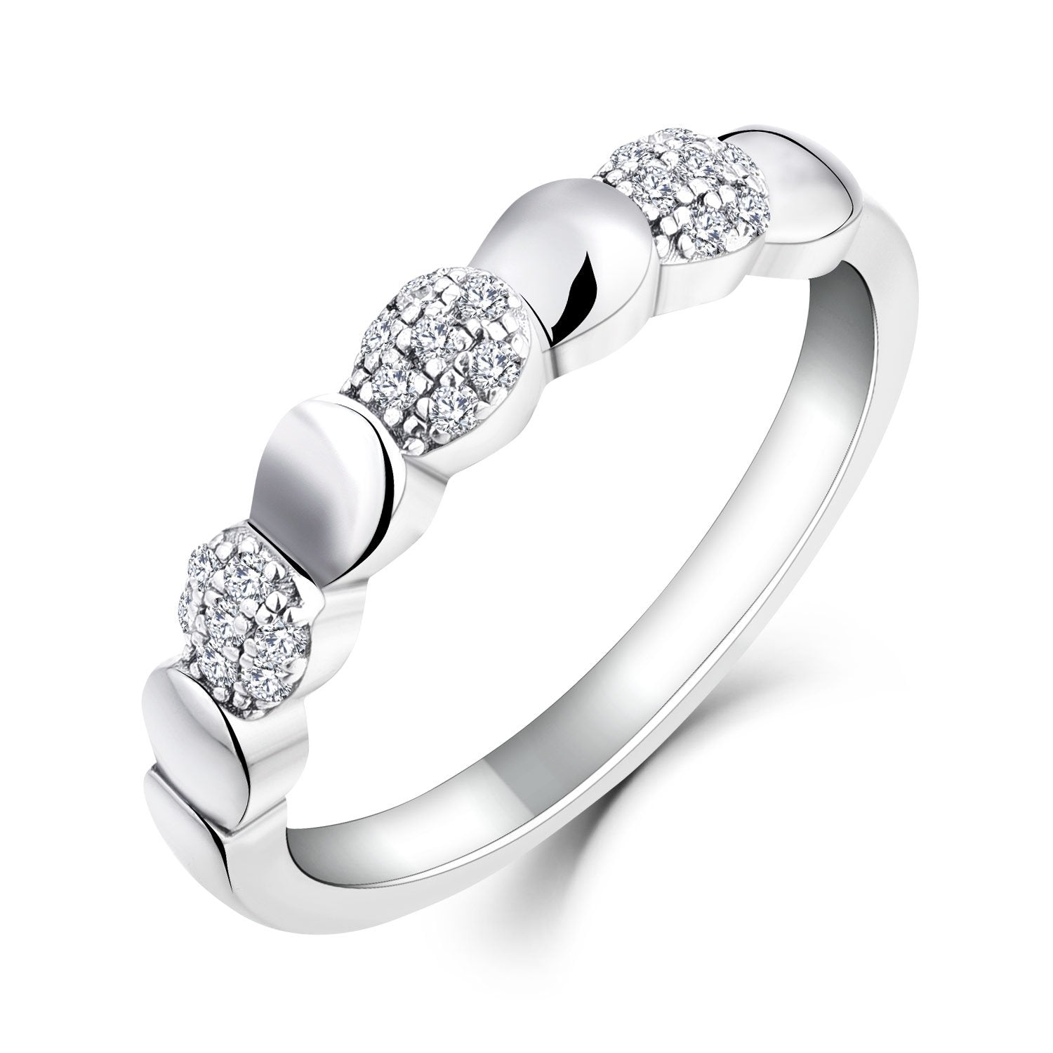 Farjary 9K White Gold Ring with 0.15cttw Diamond