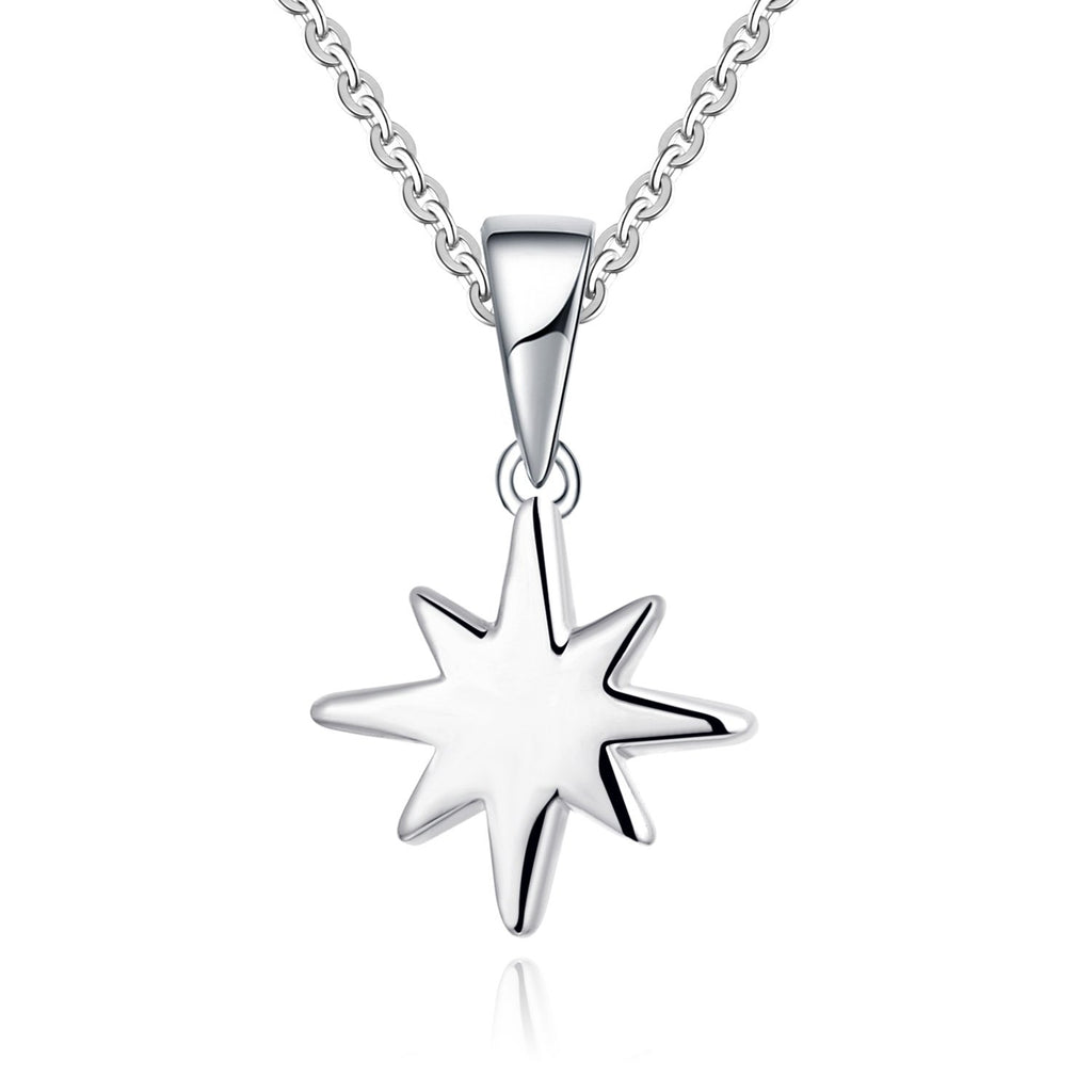 Farjar Classic 9K White Gold Firework Star Necklace in Rice Character