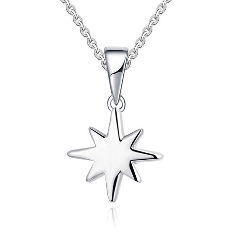 Farjar Classic 14K White Gold Firework Star Necklace in Rice Character