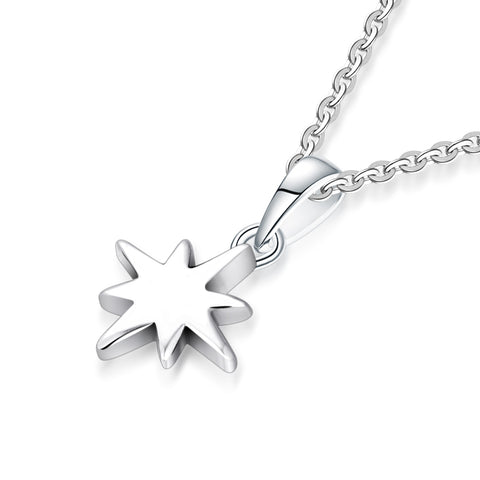 Farjar Classic 14K White Gold Firework Star Necklace in Rice Character