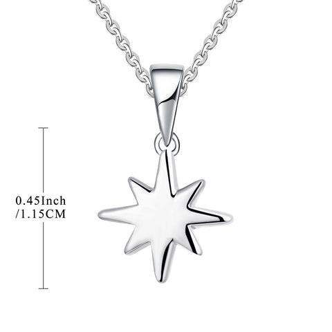 Farjar Classic 14K White Gold Firework Star Necklace in Rice Character