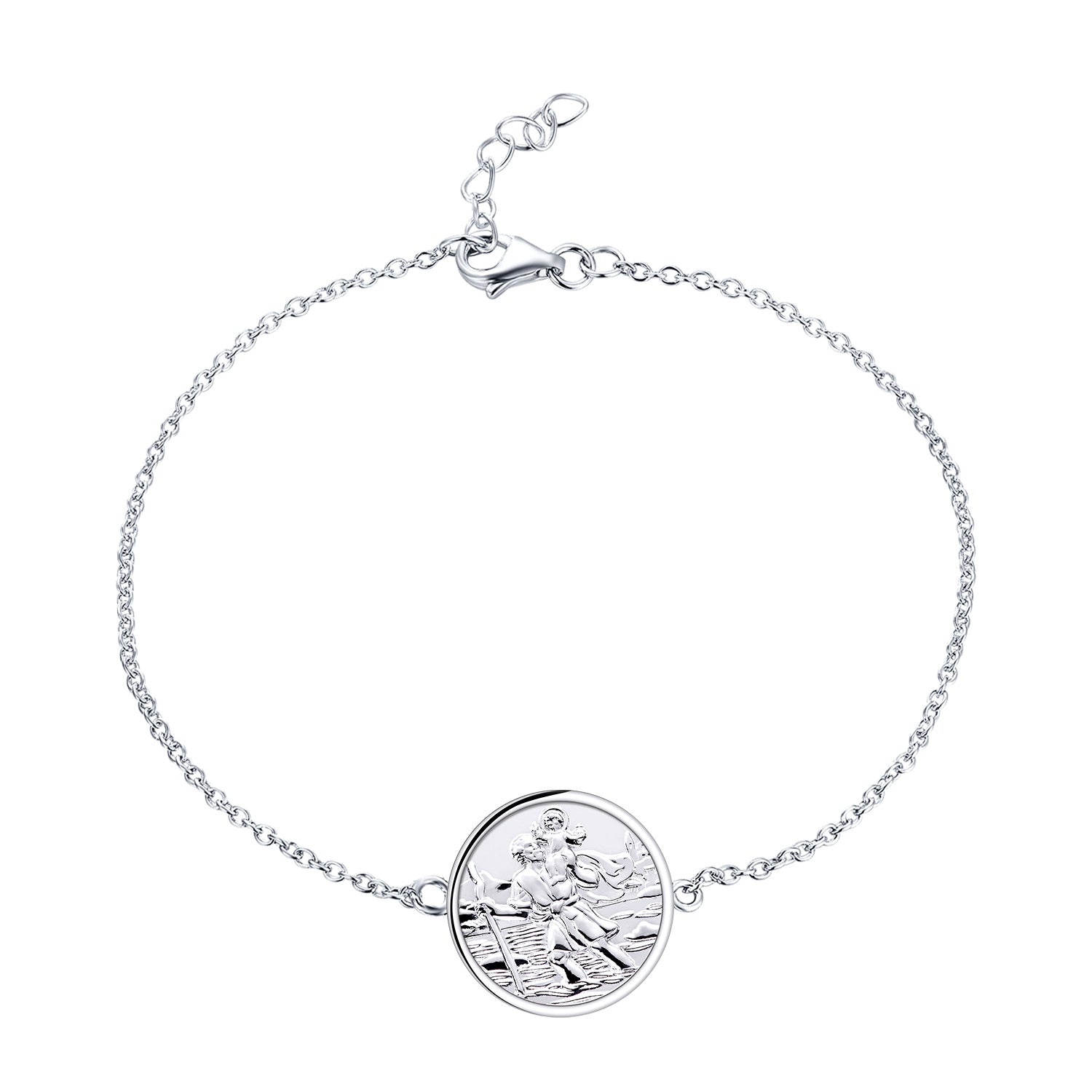 Farjary 925 Sterling Silver Saint Christopher Bracelet