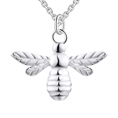 FJ Sterling Silver Little Bee Pendant Necklace