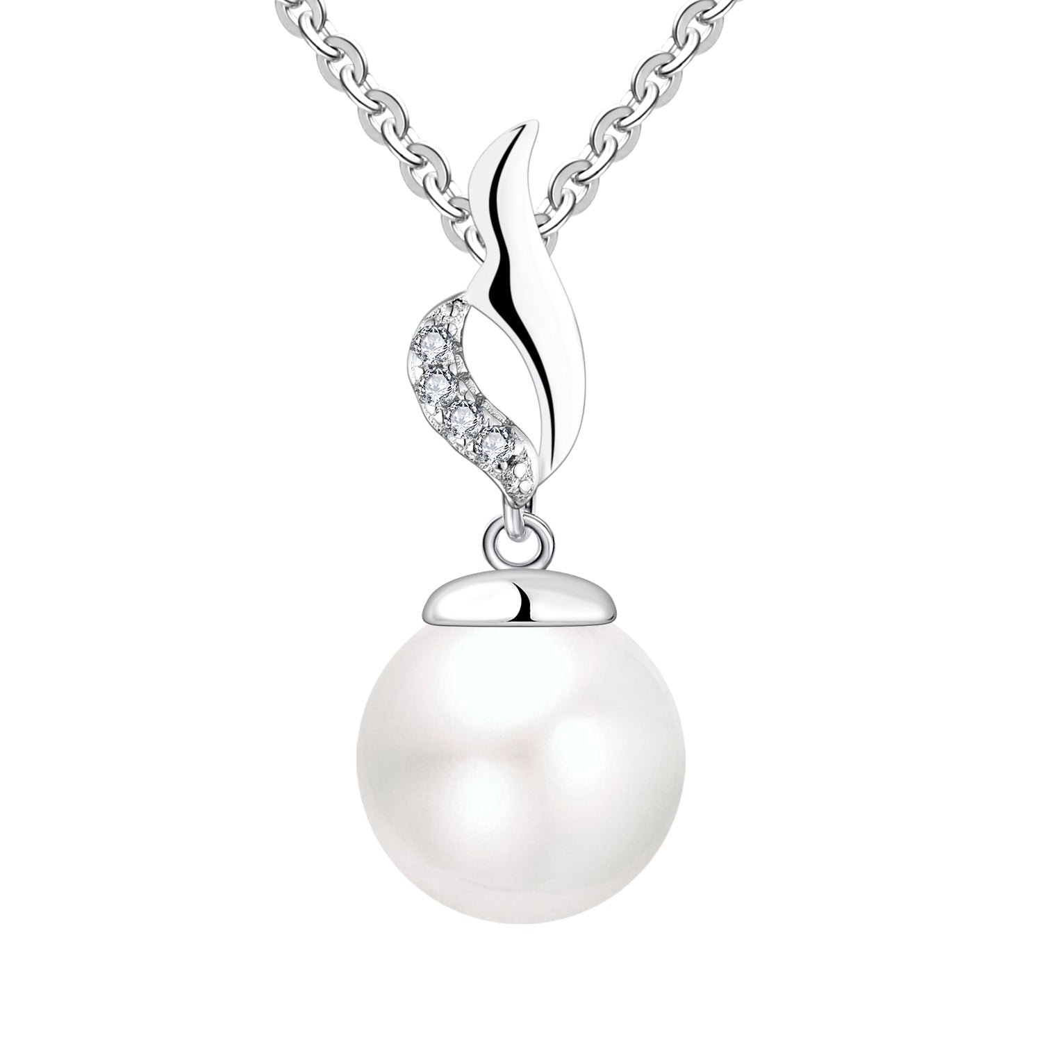 Farjary Pearl Jewelry 925 Sterling Silver Flame Shape Pendant With 9MM Pearl