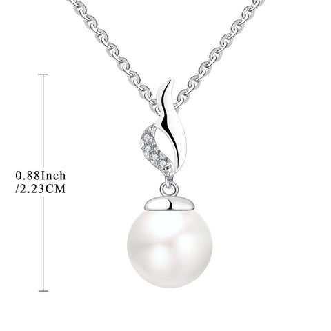 Farjary Pearl Jewelry 925 Sterling Silver Flame Shape Pendant With 9MM Pearl