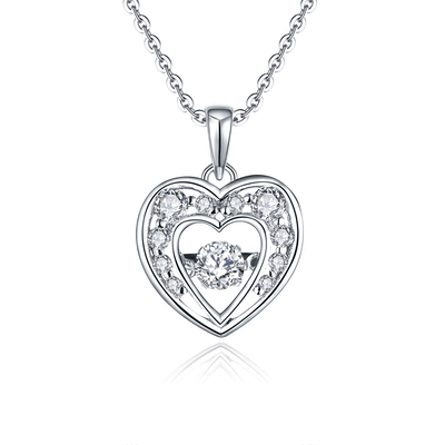 Dancing 925 Silver Heart Necklace