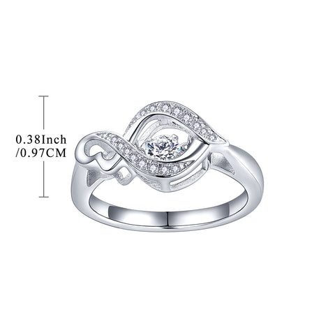 925 Sterling Ribbon Shape Dancing Ring