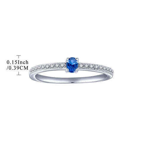 Sterling Silver Cubic Zirconia Simulated Sapphire Ring