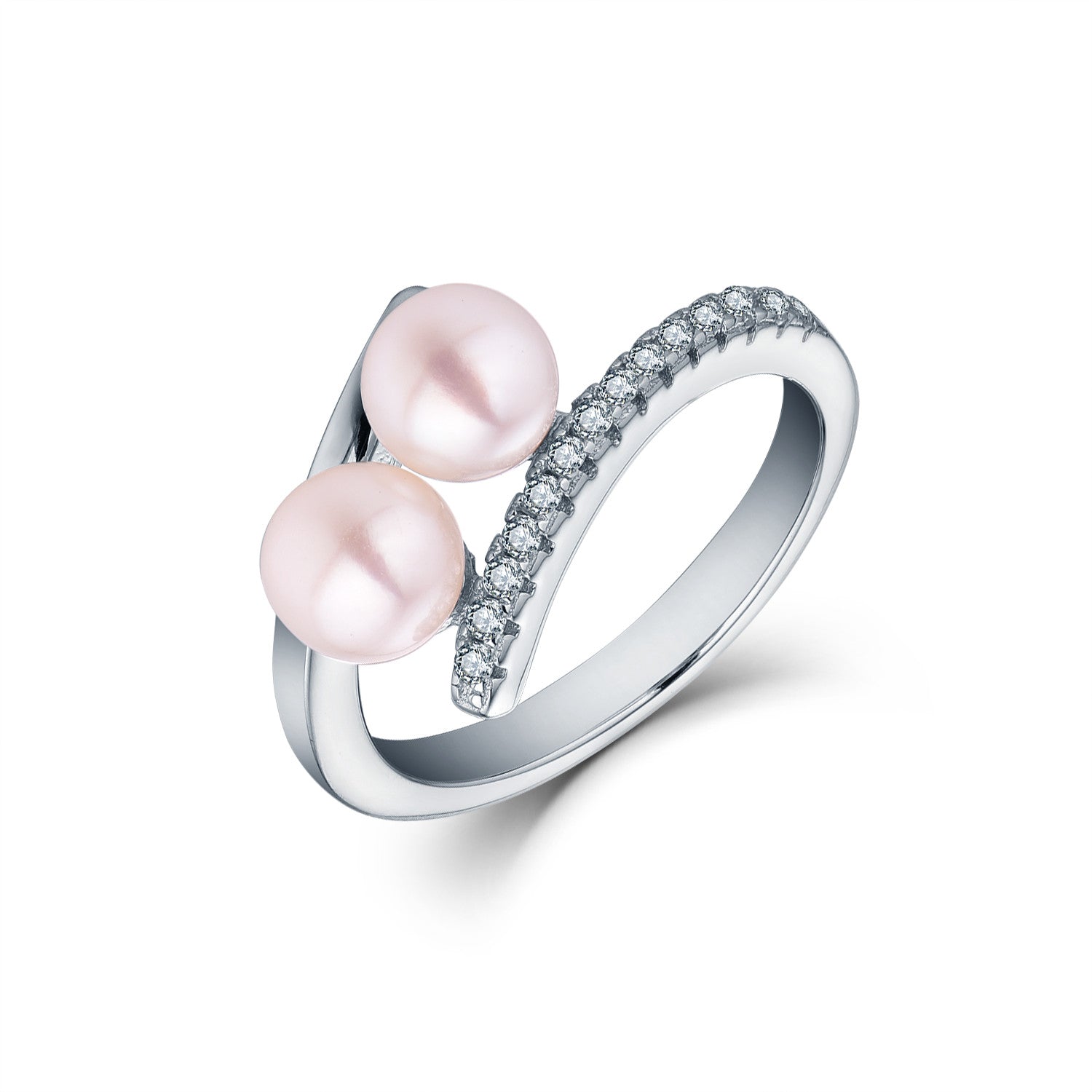 Sterling Silver 2 Freshwater Pearl Ring