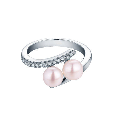 Sterling Silver 2 Freshwater Pearl Ring