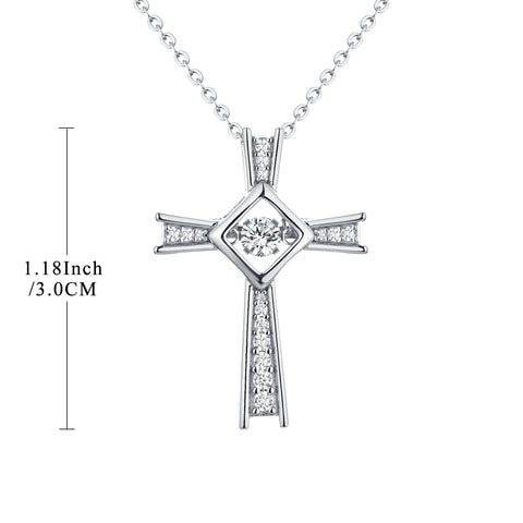 Sterling Silver Dacing Cross Necklace