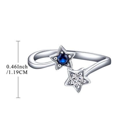 Sterling Silver Simulated Spinel Star Ring